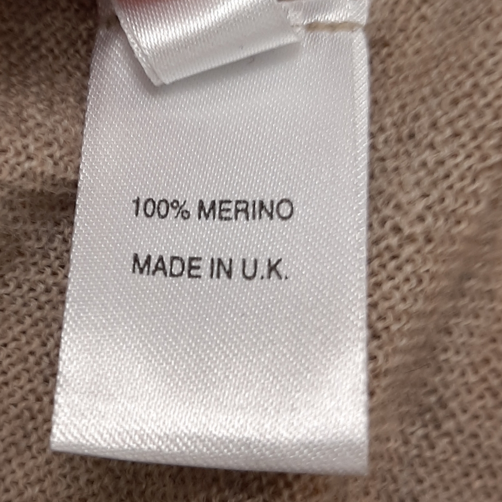 Celtic & Co Womens Fine Knit Merino Jumper Size Small Charcoal Beige Colourblock - Picture 14 of 15